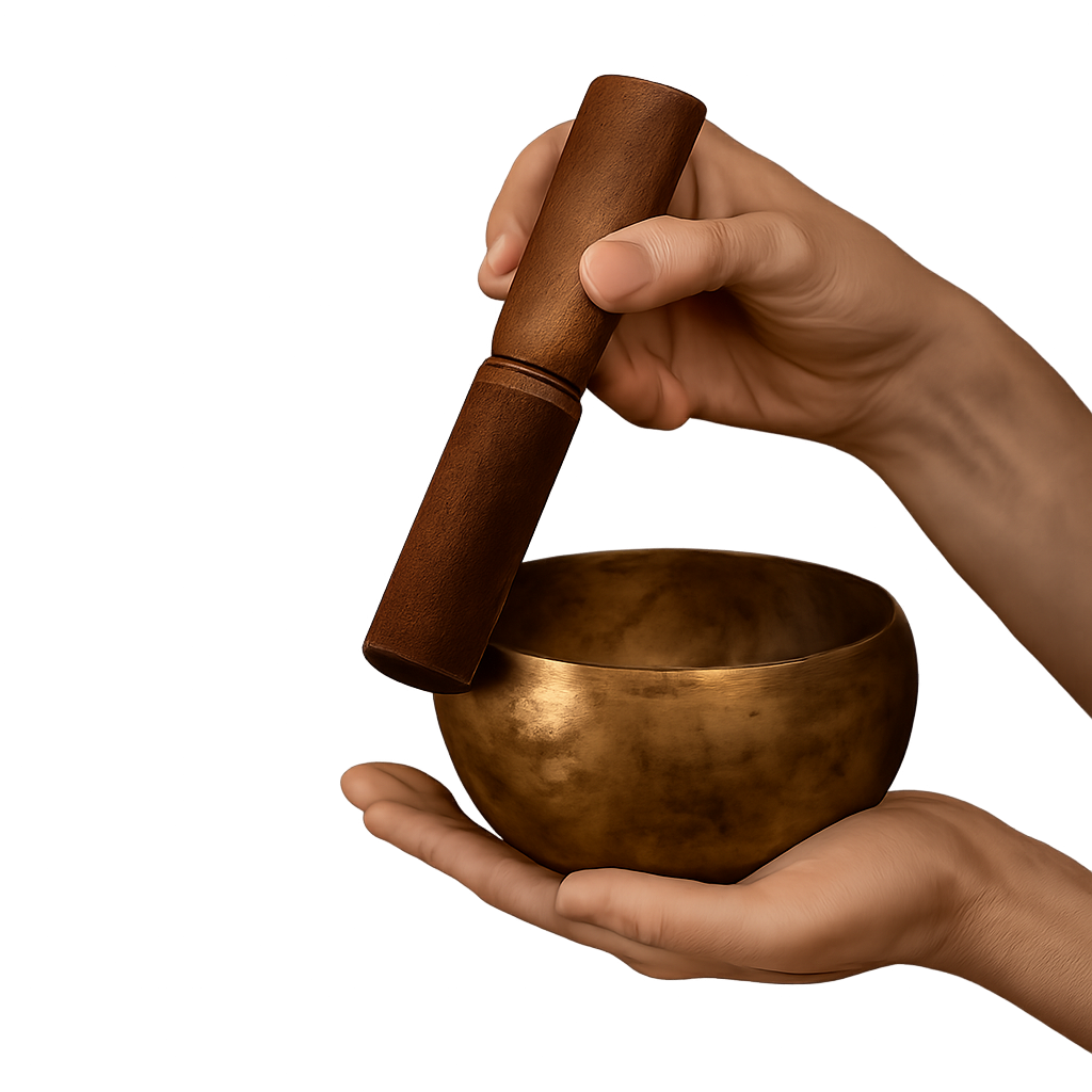 Singing bowl with hands
